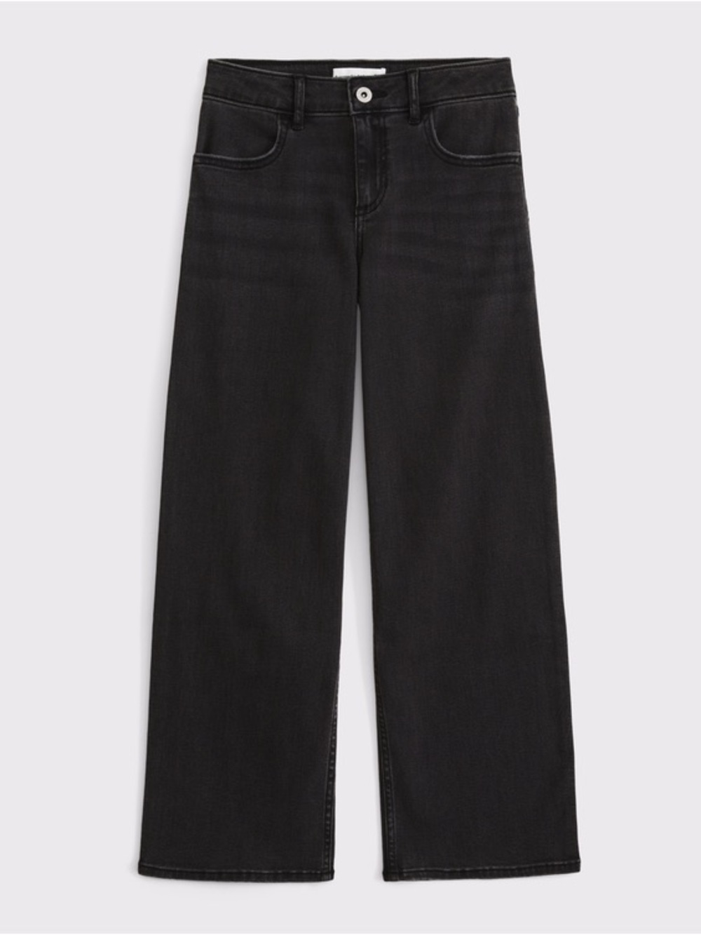 abercrombie kids charcoal black high-rise wide leg jeans (5/6)